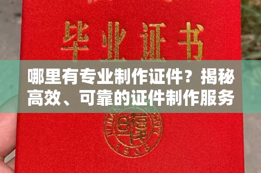 汝南哪里有专业制作证件？揭秘高效、可靠的证件制作服务