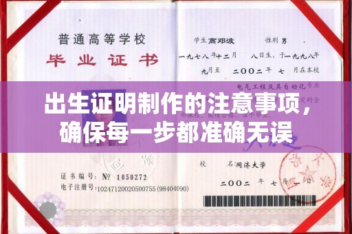 汝南出生证明制作的注意事项，确保每一步都准确无误