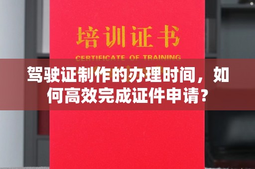 汝南驾驶证制作的办理时间，如何高效完成证件申请？