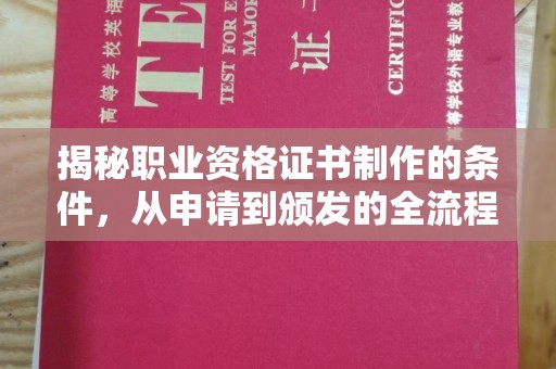 汝南揭秘职业资格证书制作的条件，从申请到颁发的全流程解析